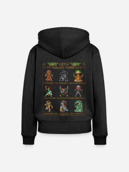 Alte aztekische Mythologie Monster - Frauen Premium Bio Zip Hoodie - Schwarz