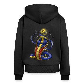 Altägyptische Mythologie Gottheit Uraeus - Frauen Premium Bio Zip Hoodie - Schwarz - Hinten - Julia (174cm)
