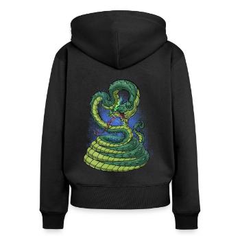 Altägyptische Mythologie Gottheit Apep - Frauen Premium Bio Zip Hoodie - Schwarz - Hinten - Julia (174cm)