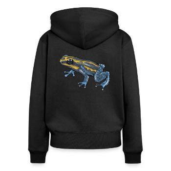 Pfeilgiftfrosch I Kröte Frosch Motiv für Amphibien - Frauen Premium Bio Zip Hoodie - Schwarz - Hinten - Julia (174cm)