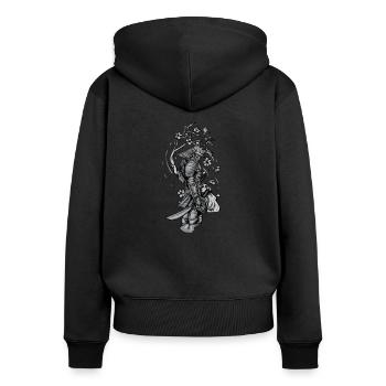 Samurai I Japanese Tattoo Manga Anime Masque pour - Sweat à capuche zippé Premium bio Femme - noir - Dos - Julia (174cm)