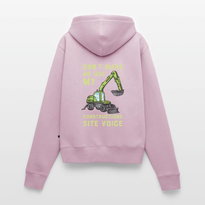 Construction machine machine operator Construction site excavator Women's Premium Organic Zip Hoodie