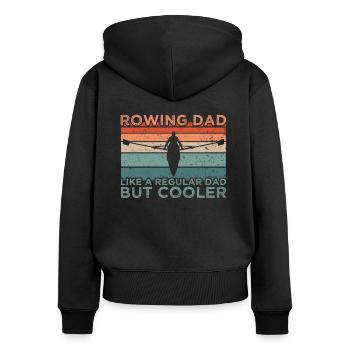 Rowing Dad Ruder Vater - Frauen Premium Bio Zip Hoodie - Schwarz - Hinten - Julia (174cm)
