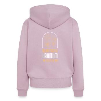 Centrale nucléaire Énergie nucléaire Energies renouvelables - Sweat à capuche zippé Premium bio Femme - rose poudré - Dos - Julia (174cm)