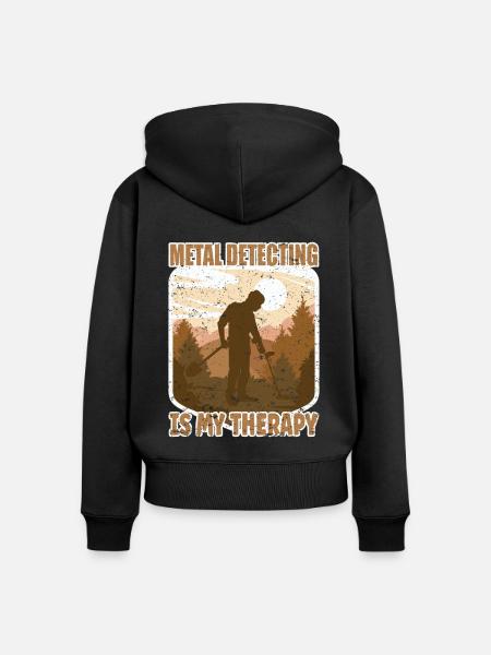 Metal Detecting Sondeln - Frauen Premium Bio Zip Hoodie - Schwarz