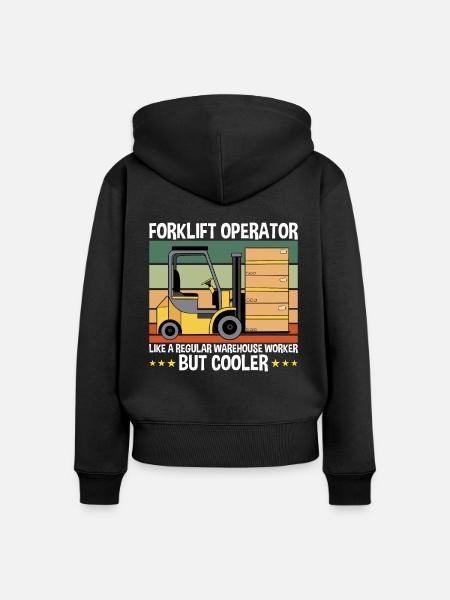 Forklift Operator Gabelstaplerfahrer - Frauen Premium Bio Zip Hoodie - Schwarz