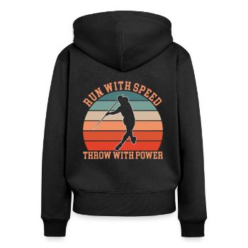 Javelin throwing - Women's Premium Organic Zip Hoodie - black - Back - Julia (174cm)