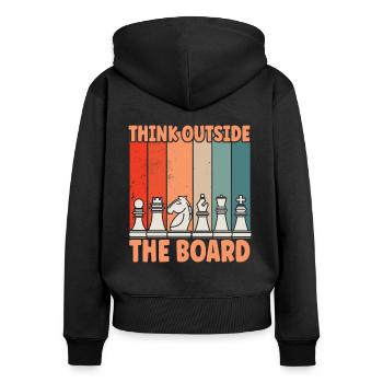 Chess Think Outside - Women's Premium Organic Zip Hoodie - black - Back - Julia (174cm)
