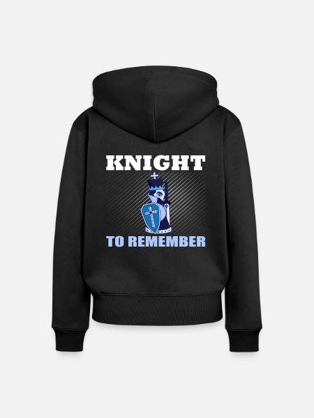 Schach Knight - Frauen Premium Bio Zip Hoodie - Schwarz