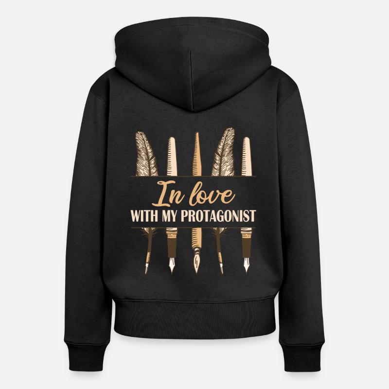Auteur Protagoniste - Sweat à capuche zippé Premium bio Femme - noir