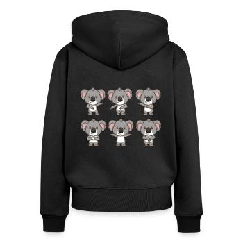 Koala Gift Women Australie Eucalyptus Koala - Sweat à capuche zippé Premium bio Femme - noir - Dos - Julia (174cm)