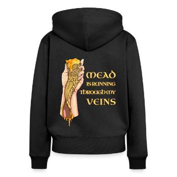 Mead is running through my veins - Met - Women's Premium Organic Zip Hoodie - black - Back - Julia (174cm)
