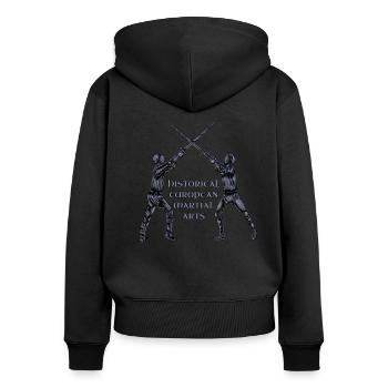 Schwertkampf - HEMA - Frauen Premium Bio Zip Hoodie - Schwarz - Hinten - Julia (174cm)