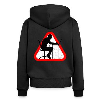 Attention Web Developer - Women's Premium Organic Zip Hoodie - black - Back - Julia (174cm)
