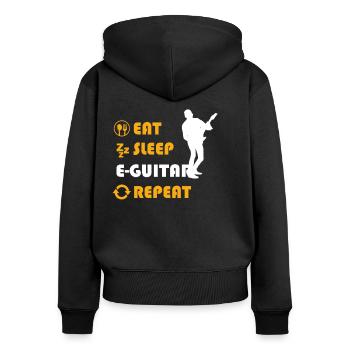Chemise graphique E-Guitar - Sweat à capuche zippé Premium bio Femme - noir - Dos - Julia (174cm)
