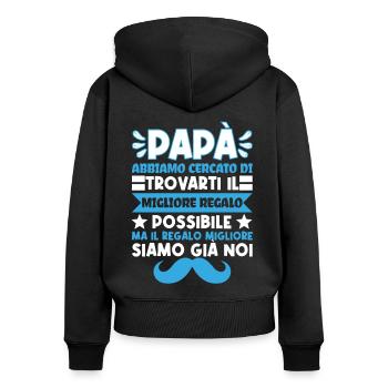 Festa Del Papà miglior Papà del mondo Padre Regalo - Frauen Premium Bio Zip Hoodie - Schwarz - Hinten - Julia (174cm)