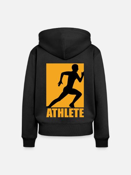 Athlete Design - Frauen Premium Bio Zip Hoodie - Schwarz