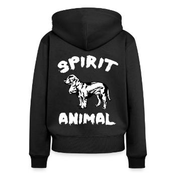 ÉPAGNEUL - Sweat à capuche zippé Premium bio Femme - noir - Dos - Julia (174cm)
