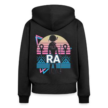 Ra Ägyptischer Gott Ägypten Geschenk - Frauen Premium Bio Zip Hoodie - Schwarz - Hinten - Julia (174cm)