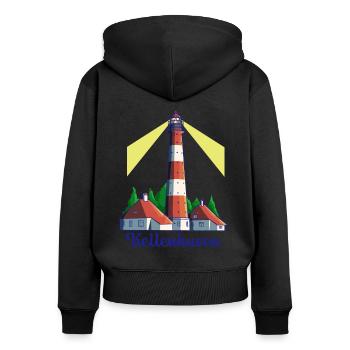 Leuchtturm - Ostseebad Kellenhusen - Frauen Premium Bio Zip Hoodie - Schwarz - Hinten - Julia (174cm)