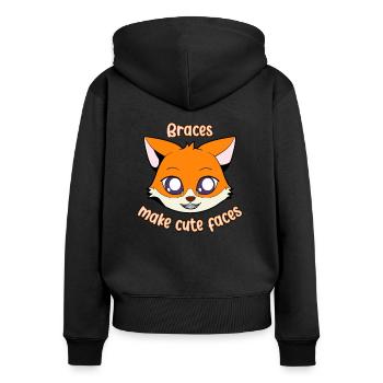 Fuchs - Braces - Women's Premium Organic Zip Hoodie - black - Back - Julia (174cm)