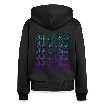 Ju Jitsu BJJ Retro - Women's Premium Organic Zip Hoodie - black - Back - Julia (174cm)
