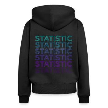 Statistiker Statistikerin Retro - Frauen Premium Bio Zip Hoodie - Schwarz - Hinten - Julia (174cm)