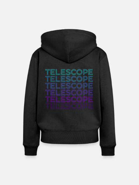 Teleskop Astronomie Sonnensystem Retro - Frauen Premium Bio Zip Hoodie - Schwarz