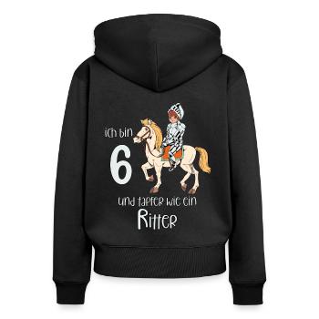 Geburtstagsshirt Ritter - 6 Geburtstag Junge - Frauen Premium Bio Zip Hoodie - Schwarz - Hinten - Julia (174cm)