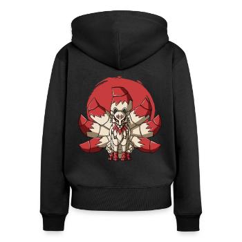 Cyborg Kitsune Nine Tailed Fox Cyber Punk Cyber Ge - Frauen Premium Bio Zip Hoodie - Schwarz - Hinten - Julia (174cm)