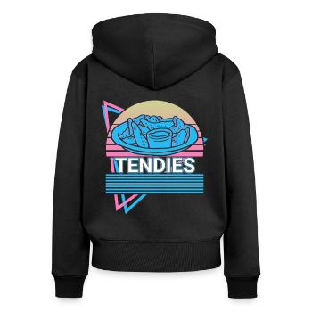 Tendies Poulet Tendies Retro Cadeau - Sweat à capuche zippé Premium bio Femme - noir - Dos - Julia (174cm)