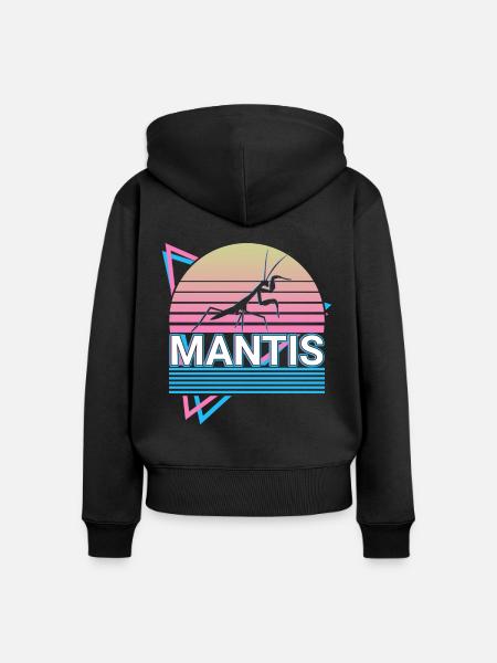 Gottesanbeterin Gottesanbeterin Retro Geschenk - Frauen Premium Bio Zip Hoodie - Schwarz