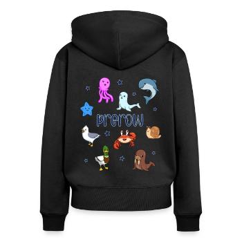 Süße Tiere in Prerow - Frauen Premium Bio Zip Hoodie - Schwarz - Hinten - Julia (174cm)