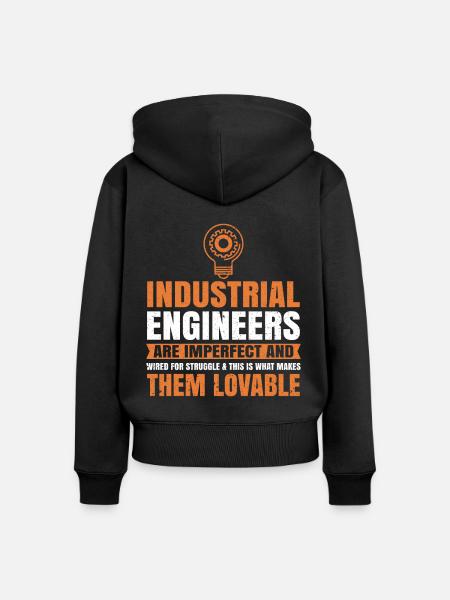 Industrial Engineers Are Imperfect - Frauen Premium Bio Zip Hoodie - Schwarz