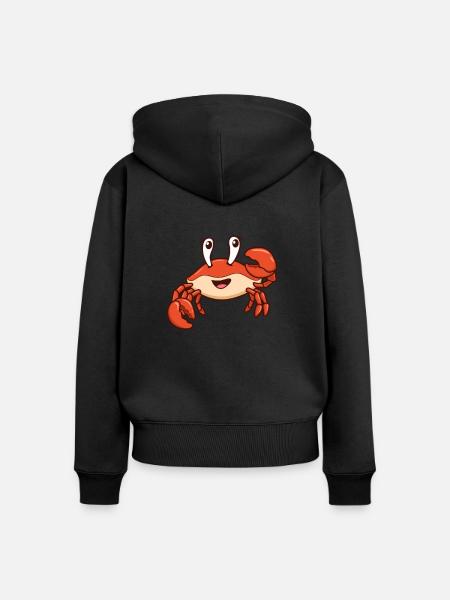 Kawaii Krebs - Frauen Premium Bio Zip Hoodie - Schwarz