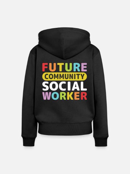 Future Community Social Worker - Frauen Premium Bio Zip Hoodie - Schwarz