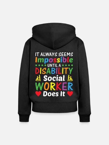 It Always Seems Impossible - Frauen Premium Bio Zip Hoodie - Schwarz