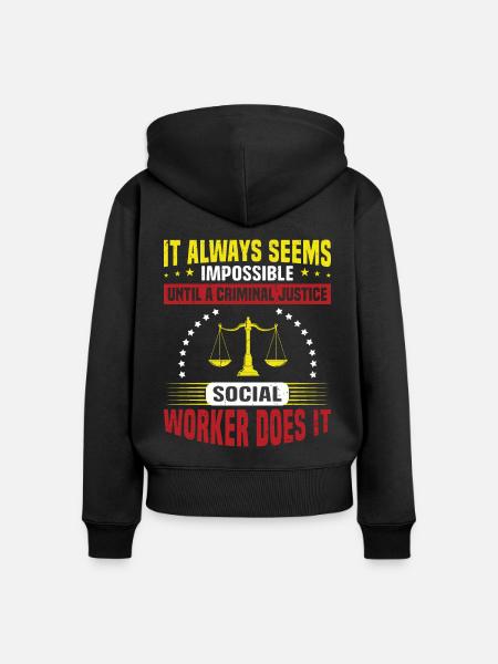 It Always Seems Impossible - Frauen Premium Bio Zip Hoodie - Schwarz