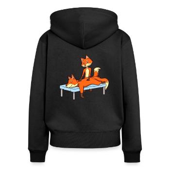 Massages Fuchs - Physiothérapie - Sweat à capuche zippé Premium bio Femme - noir - Dos - Julia (174cm)