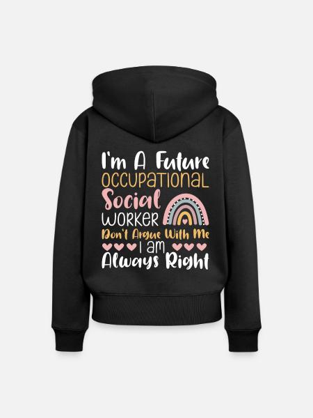 Future Occupational Social Worker - Frauen Premium Bio Zip Hoodie - Schwarz
