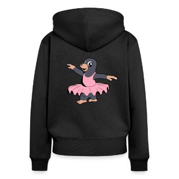 Comic Mole Dances Ballet - Ballerine - Sweat à capuche zippé Premium bio Femme - noir - Dos - Julia (174cm)