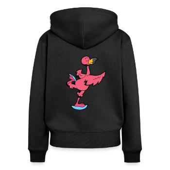 Flamingo skates - figure skating - Women's Premium Organic Zip Hoodie - black - Back - Julia (174cm)