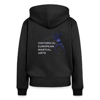 Schwertkämpfer - HEMA - Frauen Premium Bio Zip Hoodie - Schwarz - Hinten - Julia (174cm)