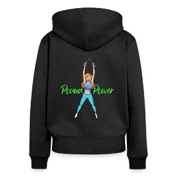 Pound Power - Pound Fitness - Women's Premium Organic Zip Hoodie - black - Back - Julia (174cm)