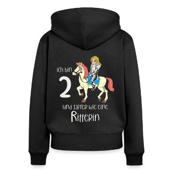 Geburtstagsshirt Ritterin - 2 Geburtstag Mädchen - Frauen Premium Bio Zip Hoodie - Schwarz - Hinten - Julia (174cm)