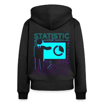 Statistiker Statistikerin Retro - Frauen Premium Bio Zip Hoodie - Schwarz - Hinten - Julia (174cm)