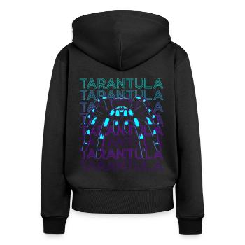 Vogelspinne Retro - Frauen Premium Bio Zip Hoodie - Schwarz - Hinten - Julia (174cm)