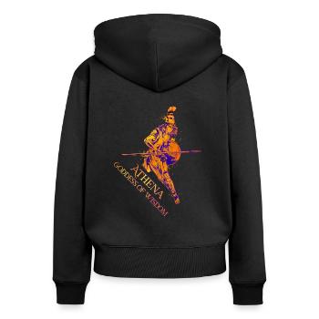 Goddess of Wisdom - Athena - Women's Premium Organic Zip Hoodie - black - Back - Julia (174cm)