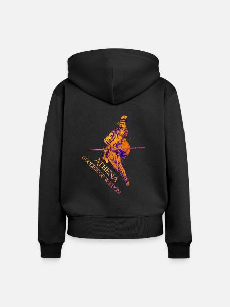 Göttin der Weisheit - Athene - Frauen Premium Bio Zip Hoodie - Schwarz