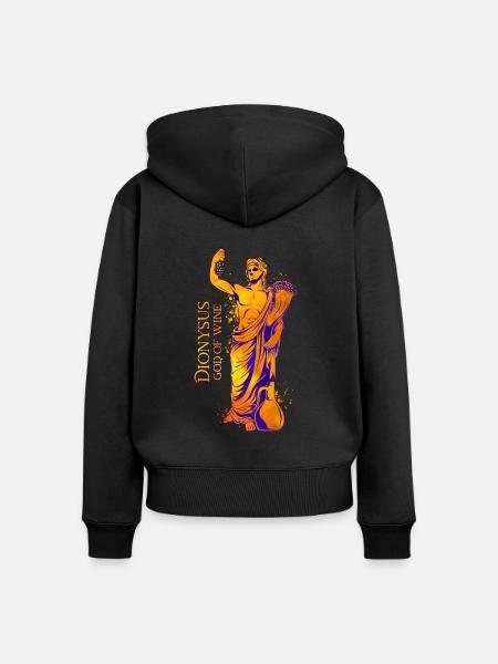 Gott des Weins - Dionysos - Frauen Premium Bio Zip Hoodie - Schwarz